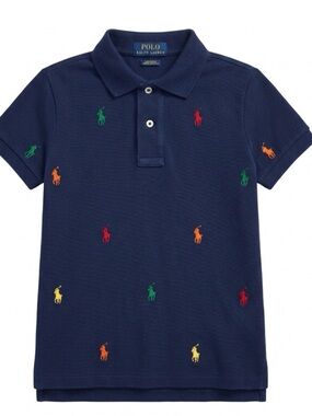 Polo by Ralph Lauren Navy Embroidered Pony Polo Shirt for Boys